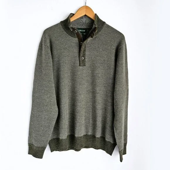 Orvis Sweaters Orvis Merino Wool Quarter Zip Cardigan Sweater